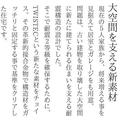 大空間を有する家